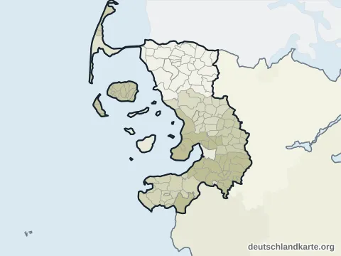 Vorschau: Verwaltungsgliederung vom Kreis Nordfriesland