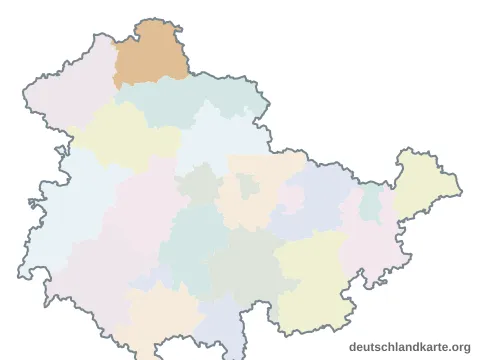 Vorschau: Karte im Bundesland vom Landkreis Nordhausen