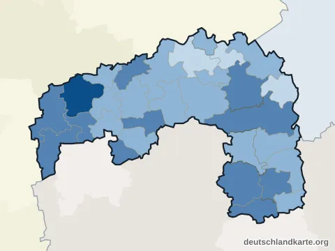 Vorschau: Einwohnerkarte vom Landkreis Nordsachsen