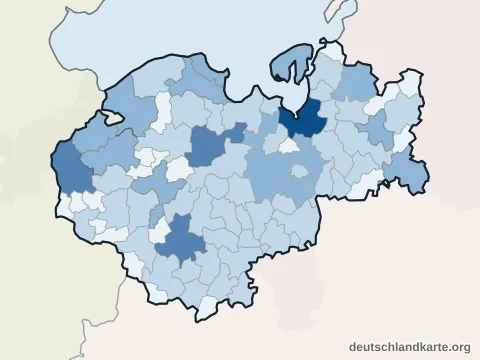 Vorschau: Einwohnerkarte vom Landkreis Nordwestmecklenburg