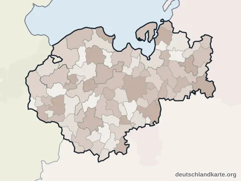 Vorschau: Ortskarte vom Landkreis Nordwestmecklenburg