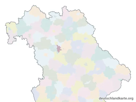 Vorschau: Karte im Bundesland von der kreisfreien Stadt Nürnberg
