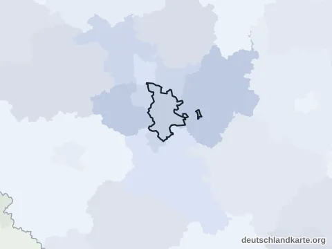 Vorschau: Nachbarkreiskarte von der kreisfreien Stadt Nürnberg