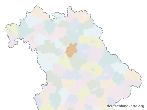 Vorschau: Karte im Bundesland vom Landkreis Nürnberger Land