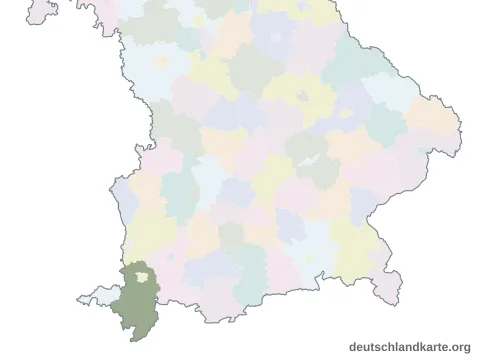 Vorschau: Karte im Bundesland vom Landkreis Oberallgäu