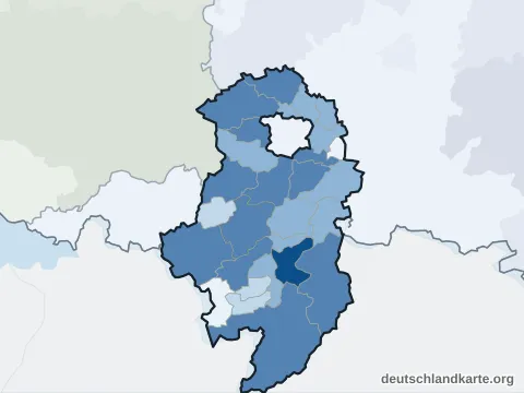Vorschau: Einwohnerkarte vom Landkreis Oberallgäu