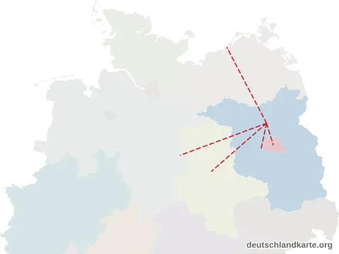 Vorschau: Entfernungskarte vom Landkreis Oberhavel