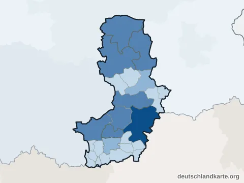 Vorschau: Einwohnerkarte vom Landkreis Oberspreewald-Lausitz