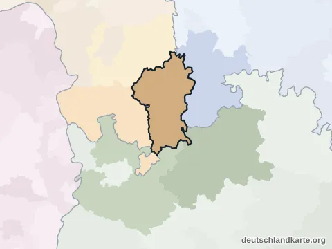 Vorschau: Nachbarkreiskarte vom Odenwaldkreis