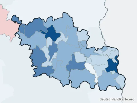 Vorschau: Einwohnerkarte vom Landkreis Oder-Spree