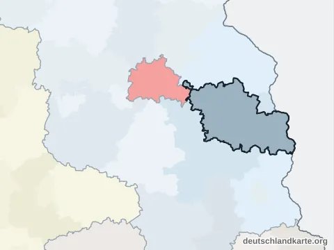 Vorschau: Nachbarkreiskarte vom Landkreis Oder-Spree