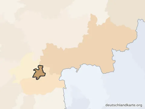 Vorschau: Nachbarkreiskarte von der kreisfreien Stadt Offenbach am Main