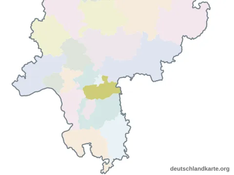 Vorschau: Karte im Bundesland vom Landkreis Offenbach