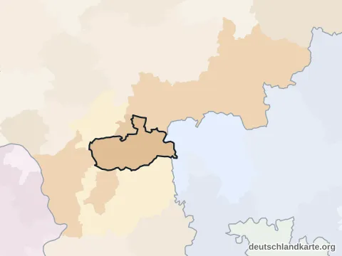 Vorschau: Nachbarkreiskarte vom Landkreis Offenbach