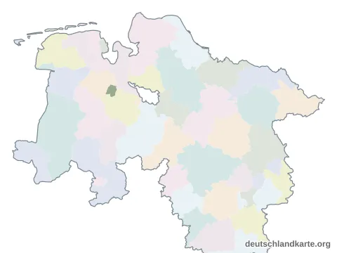 Vorschau: Karte im Bundesland von der kreisfreien Stadt Oldenburg (Oldb)