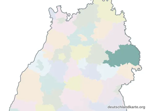 Vorschau: Karte im Bundesland vom Ostalbkreis