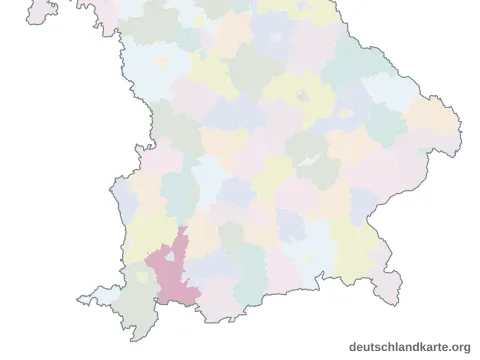 Vorschau: Karte im Bundesland vom Landkreis Ostallgäu