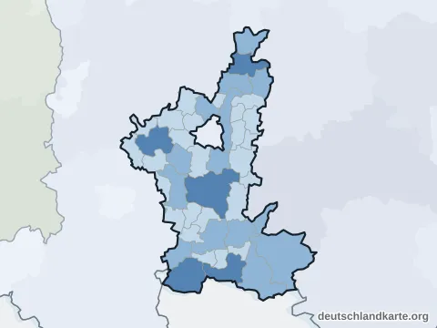 Vorschau: Einwohnerkarte vom Landkreis Ostallgäu
