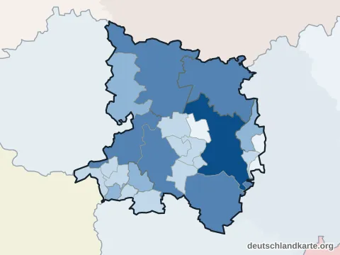 Vorschau: Einwohnerkarte vom Landkreis Ostprignitz-Ruppin