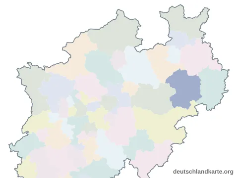Vorschau: Karte im Bundesland vom Kreis Paderborn