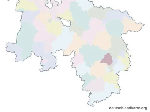 Vorschau: Karte im Bundesland vom Landkreis Peine