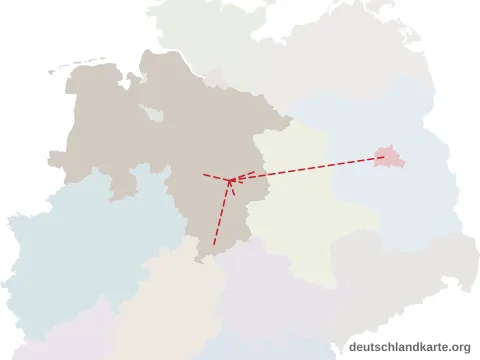 Vorschau: Entfernungskarte vom Landkreis Peine
