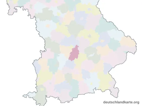 Vorschau: Karte im Bundesland vom Landkreis Pfaffenhofen a.d.Ilm