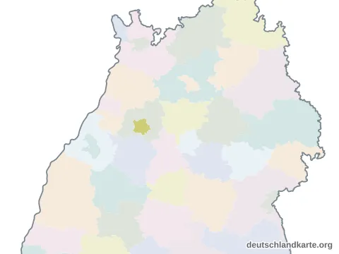 Karte: Stadtkreis Pforzheim in Baden-Württemberg