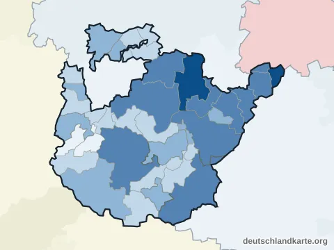 Vorschau: Einwohnerkarte vom Landkreis Potsdam-Mittelmark