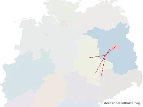 Vorschau: Entfernungskarte vom Landkreis Potsdam-Mittelmark