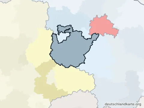 Vorschau: Nachbarkreiskarte vom Landkreis Potsdam-Mittelmark