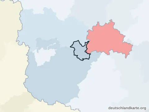 Vorschau: Nachbarkreiskarte von der kreisfreien Stadt Potsdam