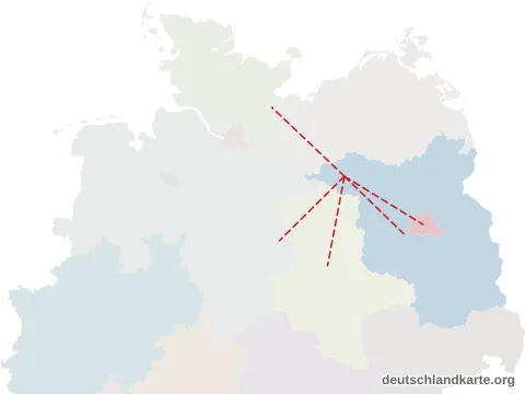 Vorschau: Entfernungskarte vom Landkreis Prignitz