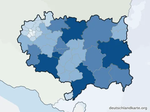 Vorschau: Einwohnerkarte vom Landkreis Ravensburg