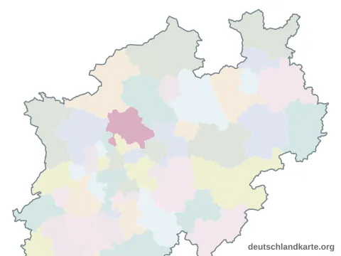 Vorschau: Karte im Bundesland vom Kreis Recklinghausen