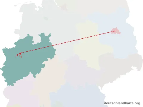 Vorschau: Entfernungskarte vom Kreis Recklinghausen