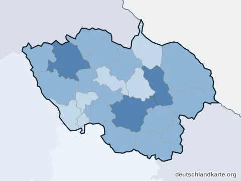 Vorschau: Einwohnerkarte vom Landkreis Regen