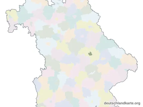 Vorschau: Karte im Bundesland von der kreisfreien Stadt Regensburg