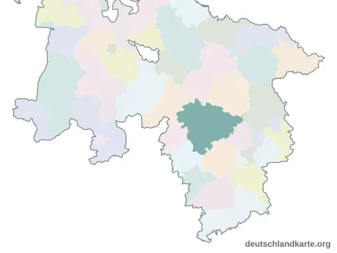 Vorschau: Karte im Bundesland von der Region Hannover