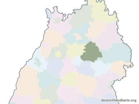 Vorschau: Karte im Bundesland vom Rems-Murr-Kreis