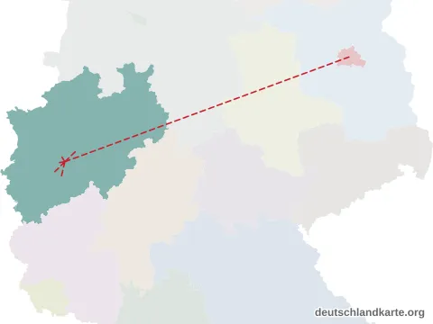 Vorschau: Entfernungskarte von der kreisfreien Stadt Remscheid