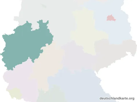Vorschau: Lagekarte von der kreisfreien Stadt Remscheid