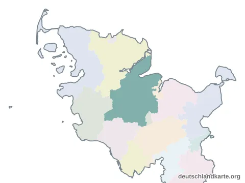 Karte im Bundesland: Kreis Rendsburg-Eckernförde
