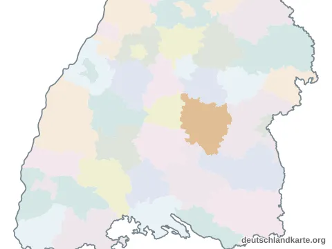 Karte: Landkreis Reutlingen in Baden-Württemberg
