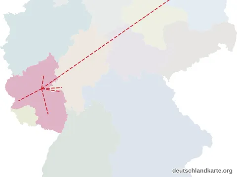 Vorschau: Entfernungskarte vom Rhein-Hunsrück-Kreis