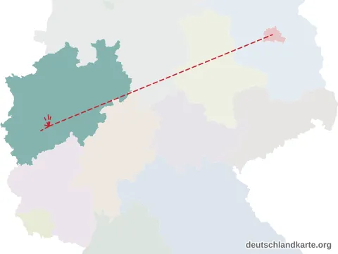 Vorschau: Entfernungskarte vom Rheinisch-Bergischen Kreis