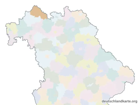 Vorschau: Karte im Bundesland vom Landkreis Rhön-Grabfeld