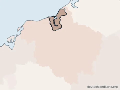 Vorschau: Nachbarkreiskarte von der kreisfreien Stadt Rostock