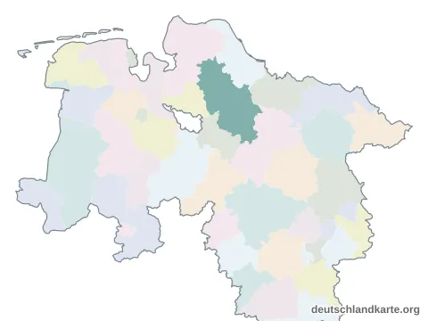 Vorschau: Karte im Bundesland vom Landkreis Rotenburg (Wümme)