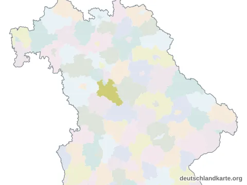 Vorschau: Karte im Bundesland vom Landkreis Roth